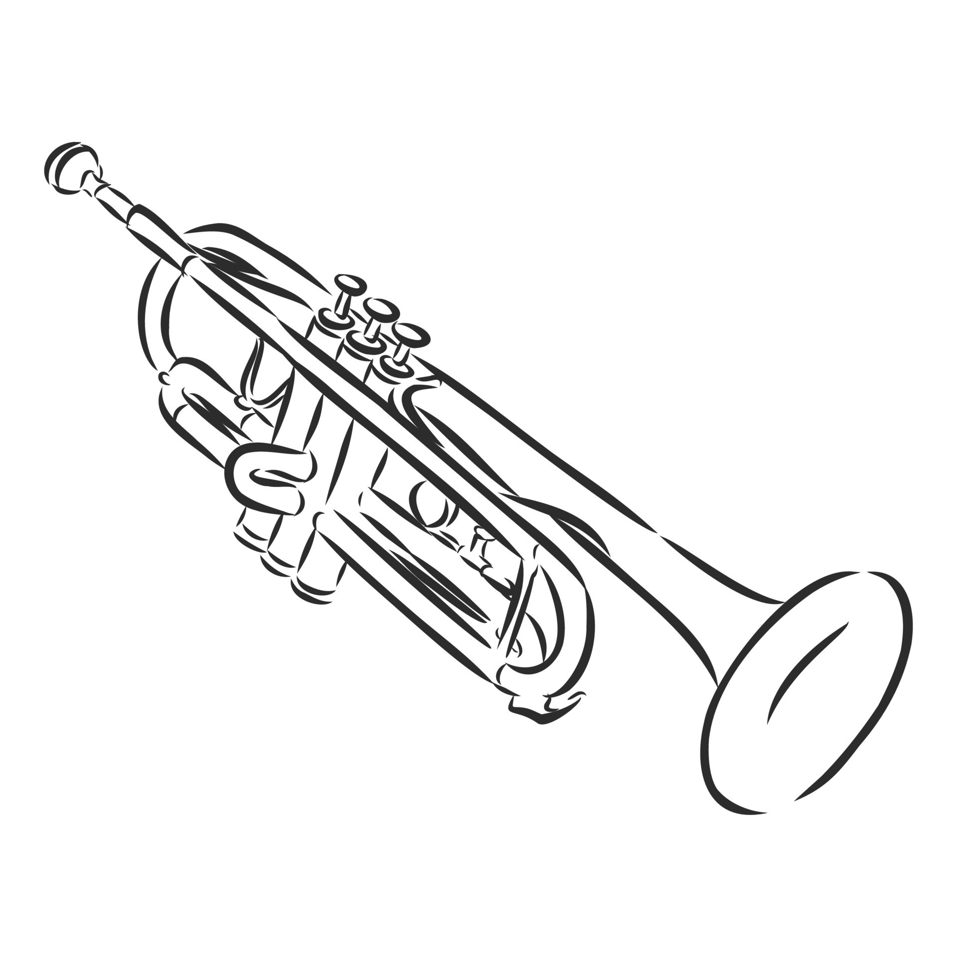 trumpet musical instrument vector sketch 11094945 Vector Art at Vecteezy