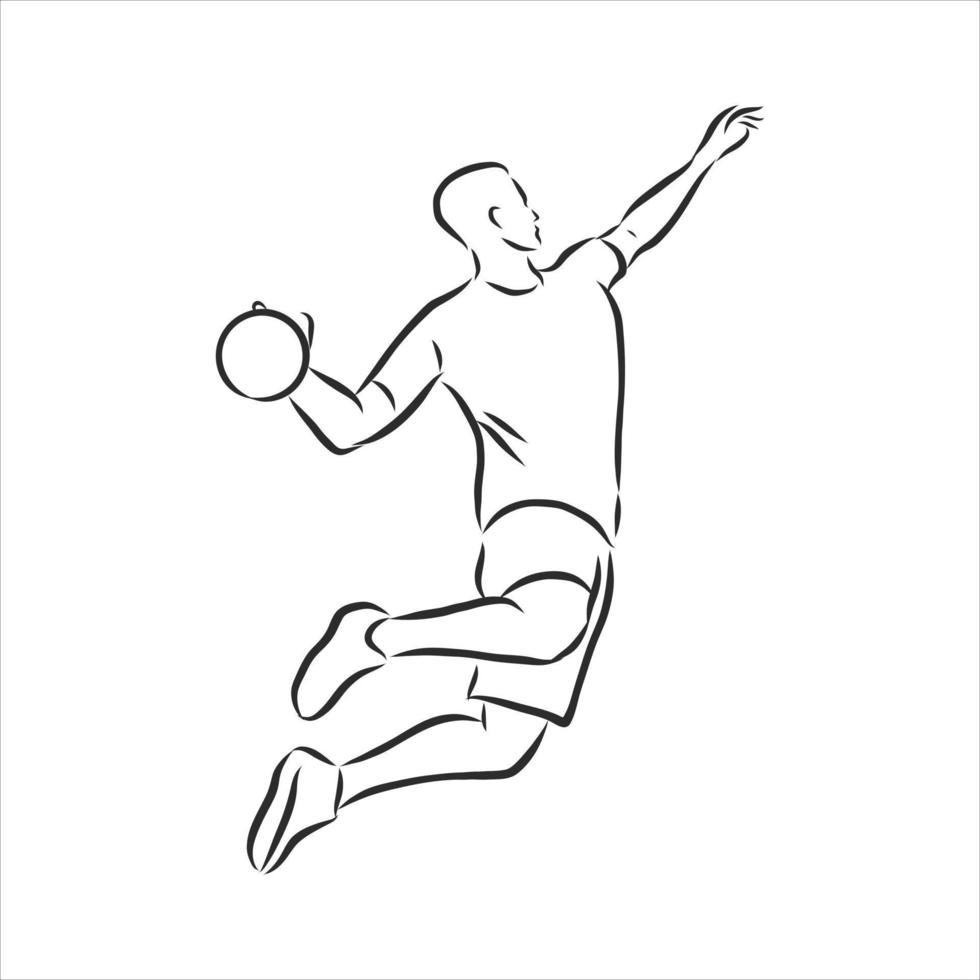 dibujo vectorial de balonmano vector