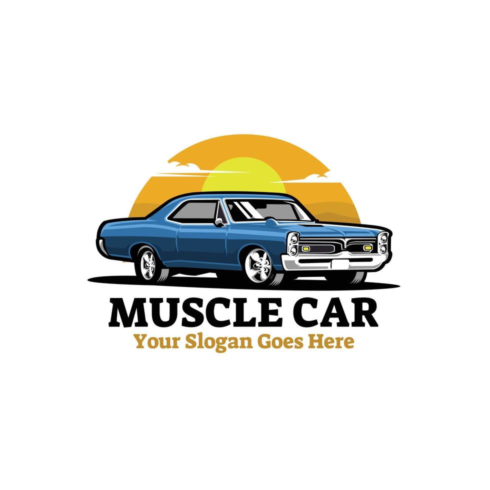 vector de ilustración de coche de músculo americano aislado en fondo blanco