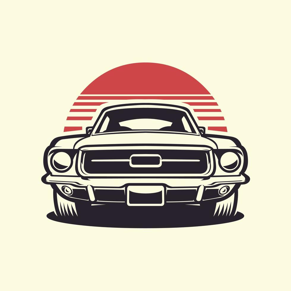 American muscle car illustration vector isolated in white background
