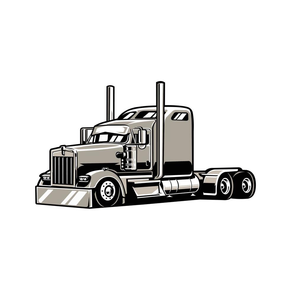 Semi truck 18 wheeler freightliner vector isolated. Best for trucking related industry