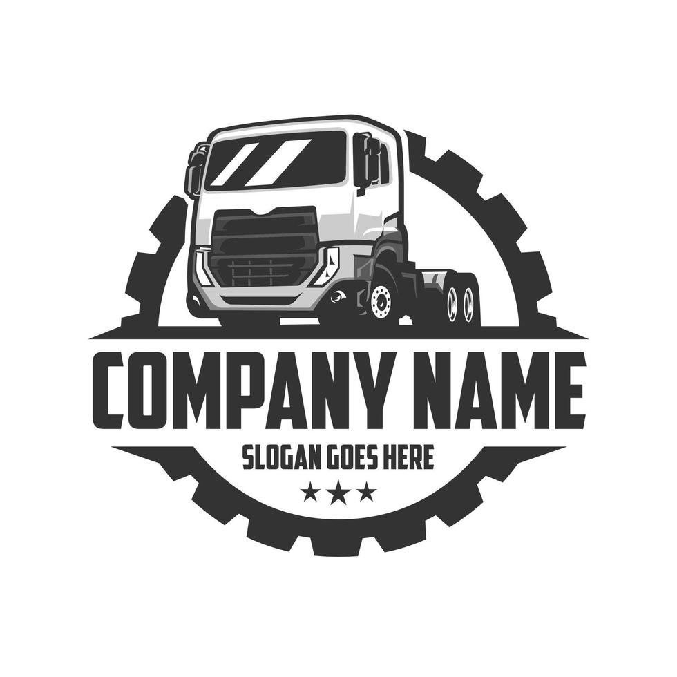 Trucking company circle badge logo vector isolated