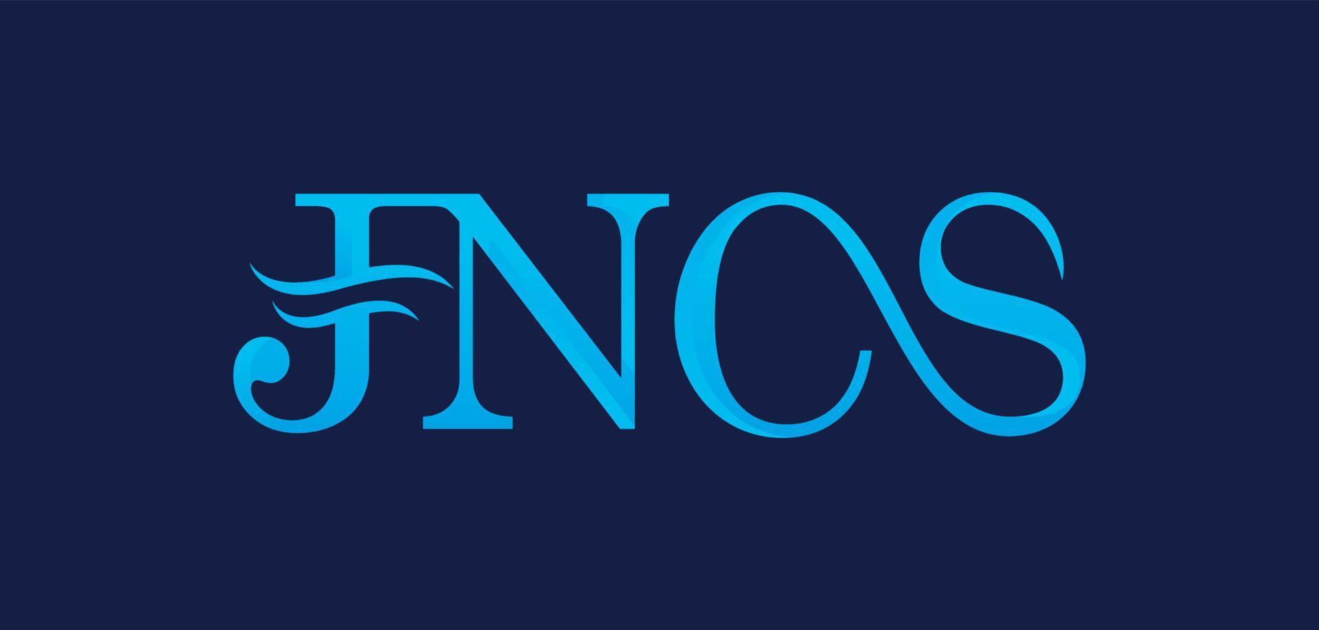 vector graphic of letter JNCS with wave profesional logo design