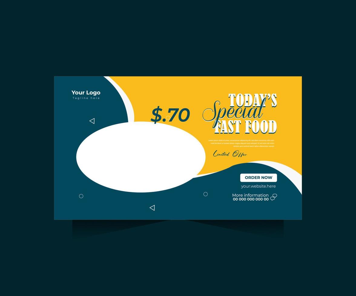 Food banner template vector