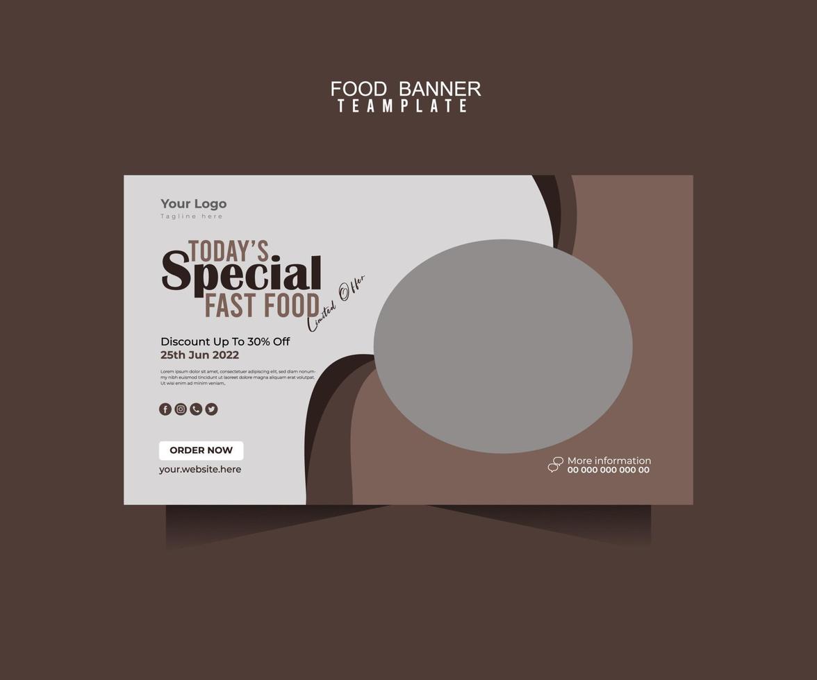 Food banner template vector