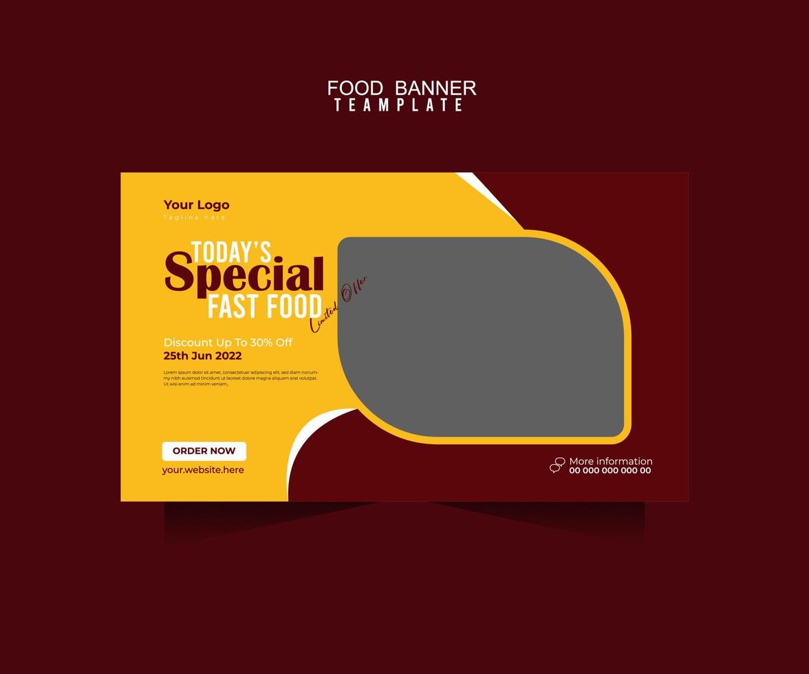 Food banner template vector