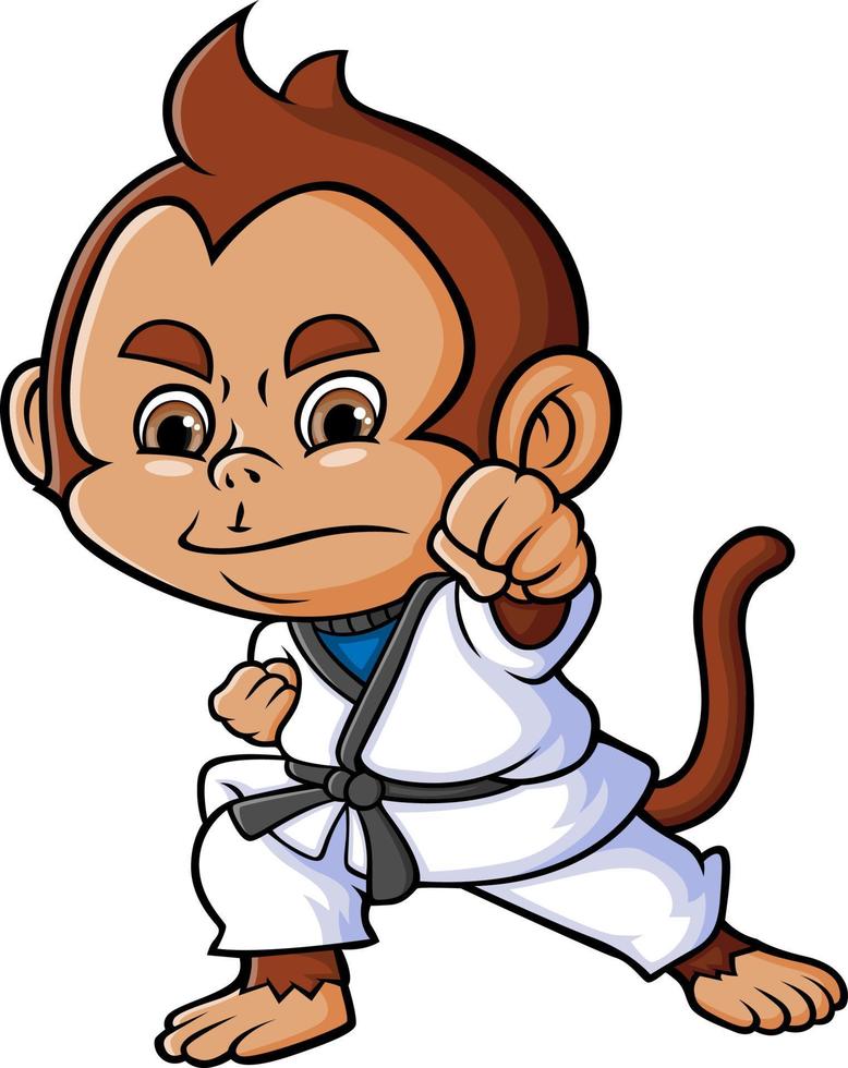 The master monkey is doing the karate with the super power vector