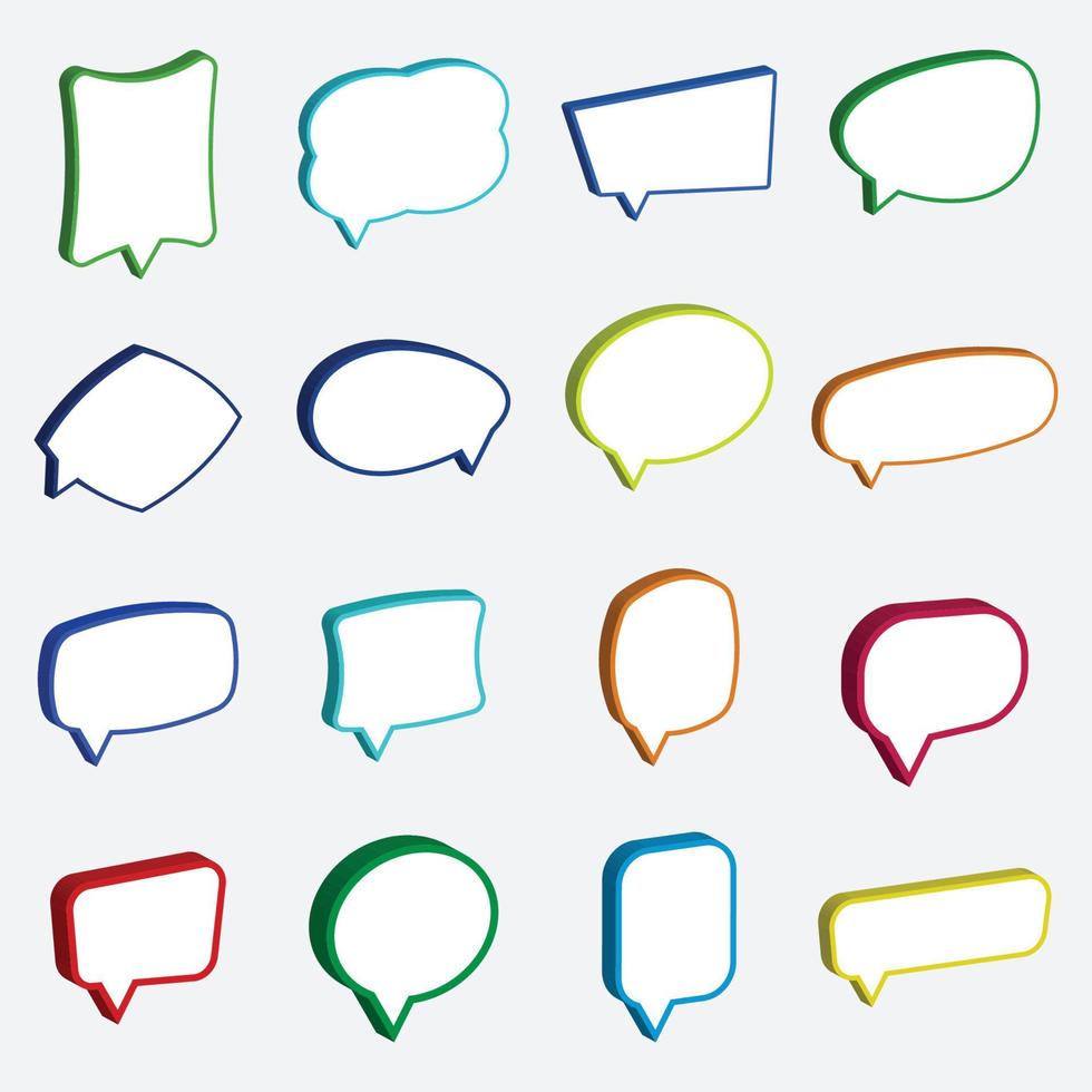 Colorful Speech Bubble Set On White Background vector