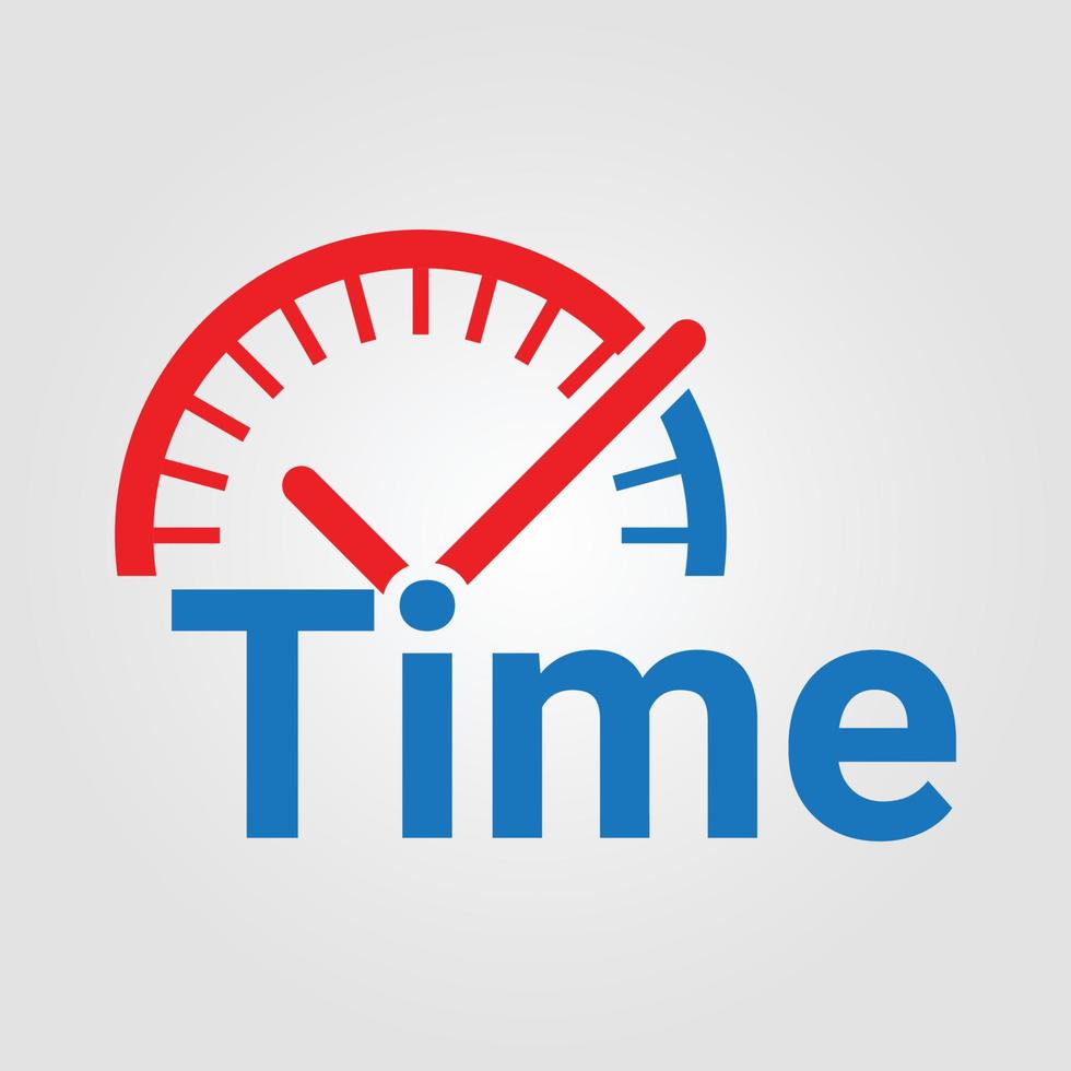 logotipo de reloj ilustración del logotipo del tiempo del cronómetro. plantilla de logotipo de gestión del tiempo. vector