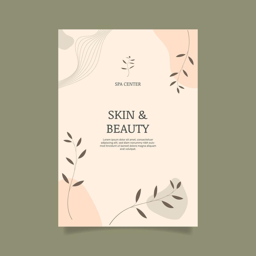 plantilla de póster boho de spa de belleza plana. - vectores. vector