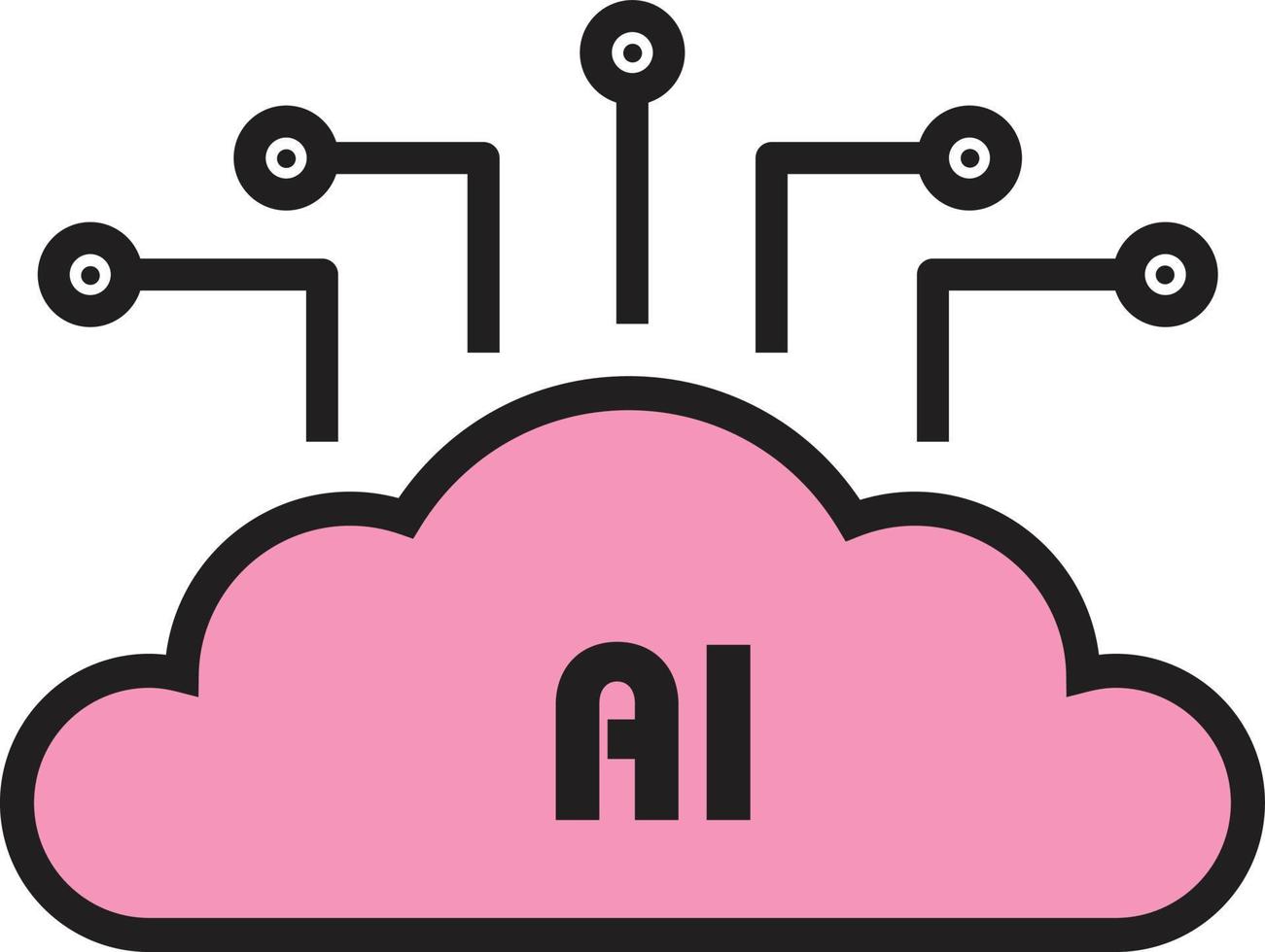Cloud Computing AI vector