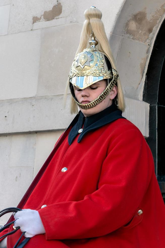 LONDON, UK - NOVEMBER 3. Lifeguard of the Queens Household Cavalry in London on November 3, 2013. Unidentified man. photo