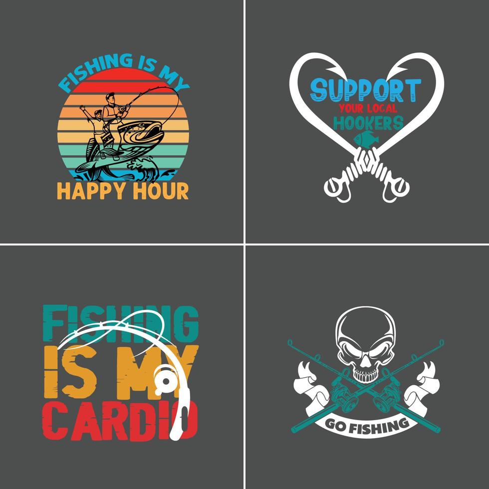 diseño de camisetas personalizadas de pesca, vector de diseño de pesca de paquete para usted