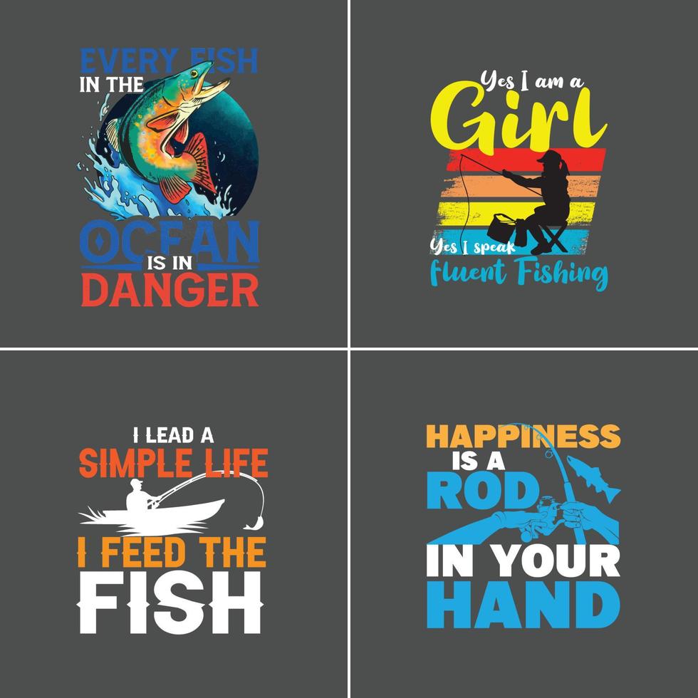 diseño de camisetas personalizadas de pesca, vector de diseño de pesca de paquete para usted