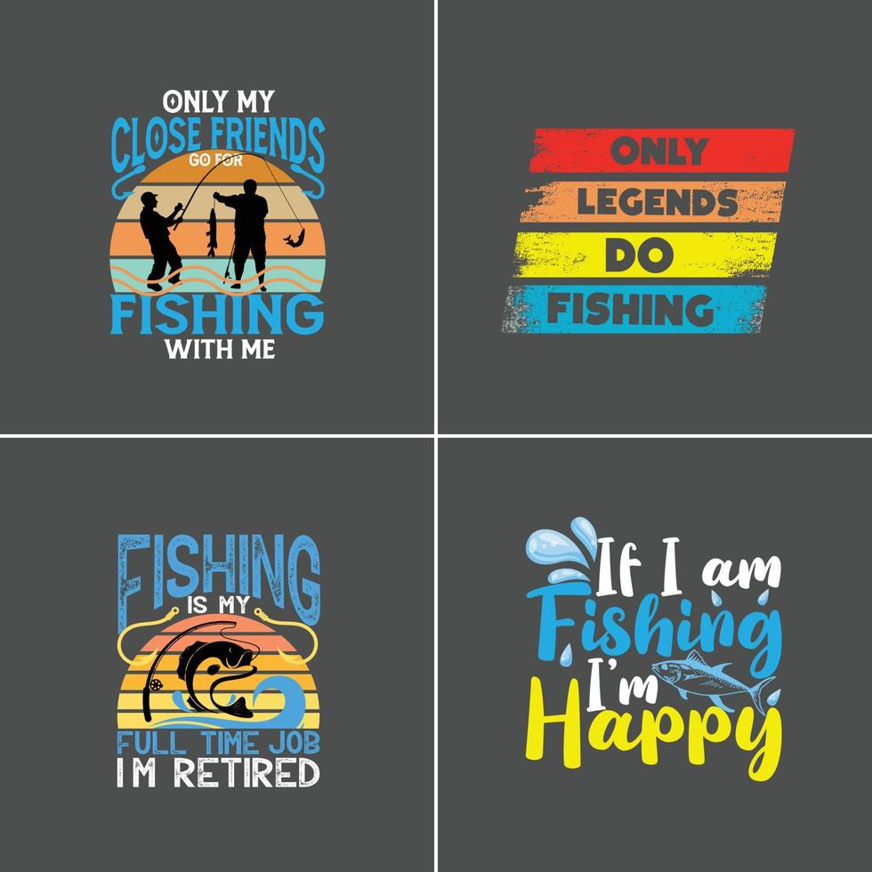 diseño de camisetas personalizadas de pesca, vector de diseño de pesca de paquete para usted