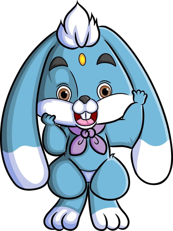 The cute rabbit with the long ears and sitting with the cute expression vector