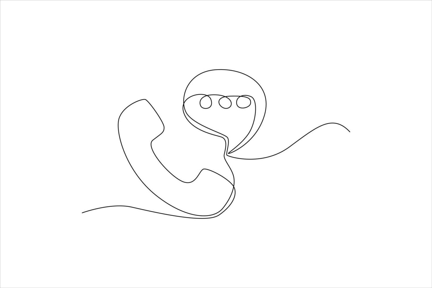 Single one line drawing call center icon and bubble talk. Customer service concept. Continuous line draw design graphic vector illustration.