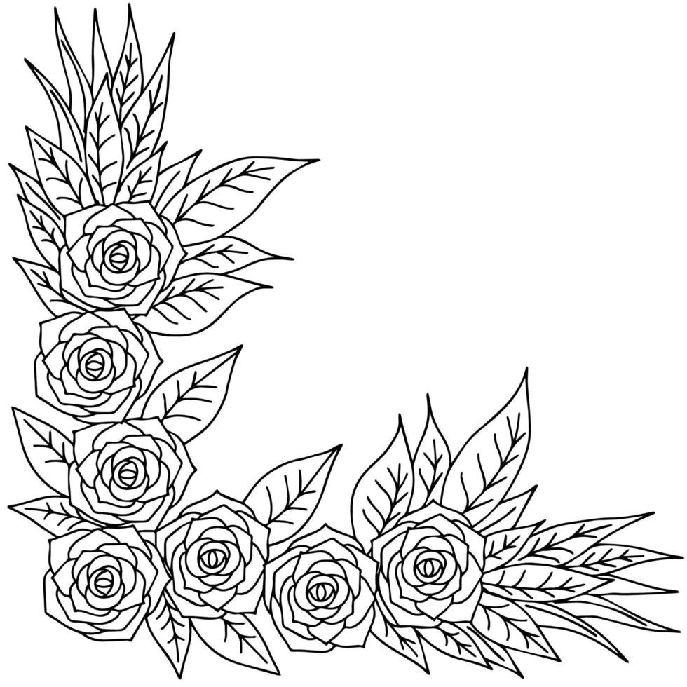 design flower outline element coloring page vector