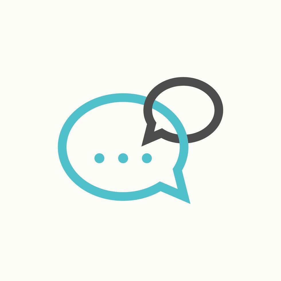Simple and unique two or double talk chat sign on merge image graphic icon logo design abstract concept vector stock. Can be used as symbol related to communication or community