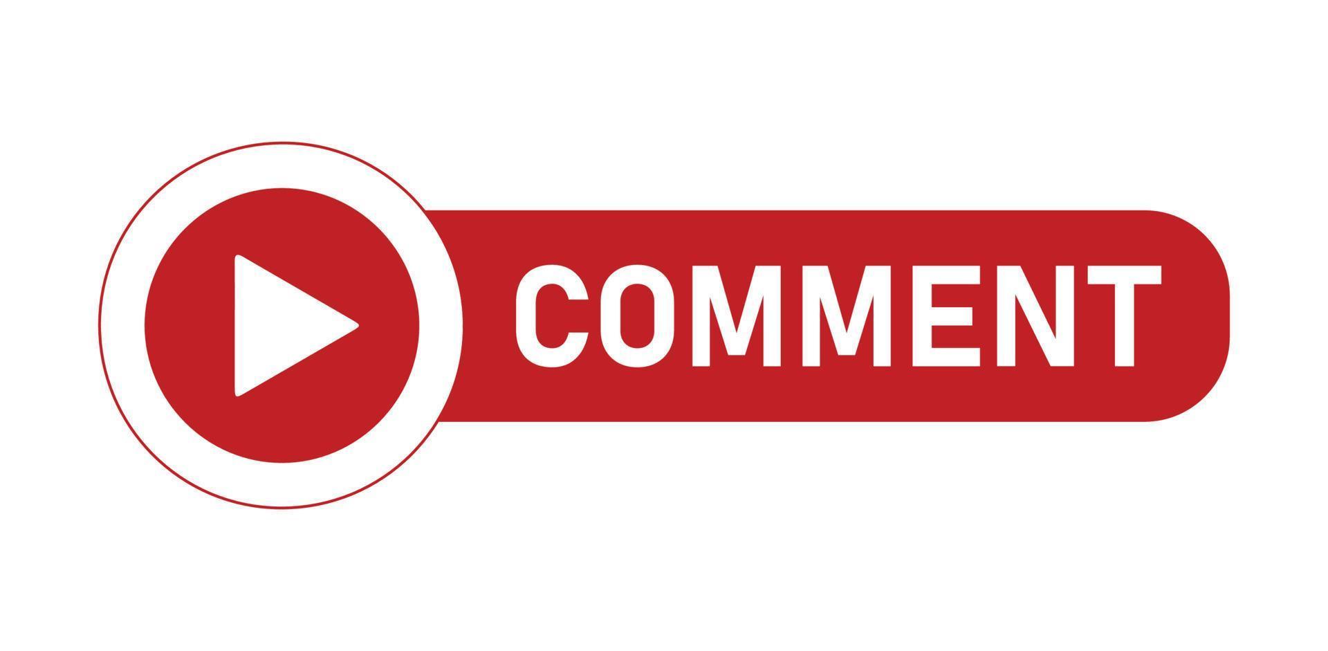 YouTube Channel Comment Button Template Design vector