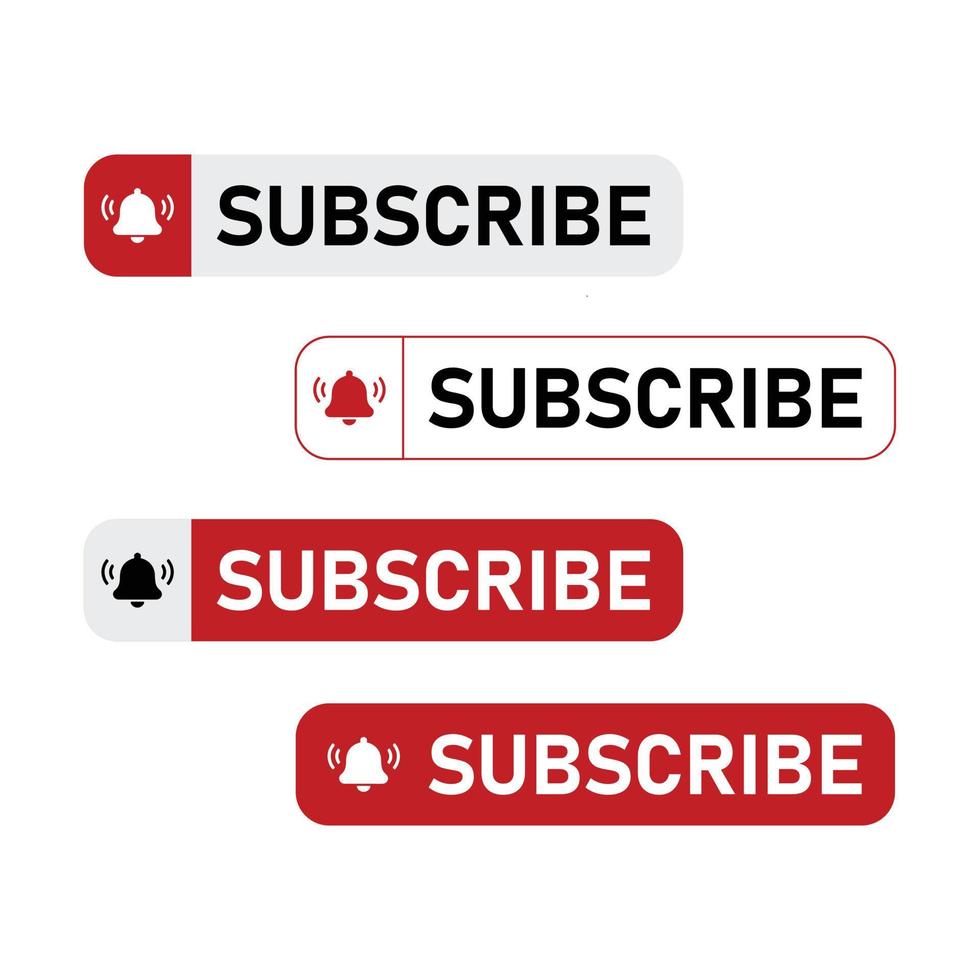 YouTube Channel Subscribe Button Template Design vector