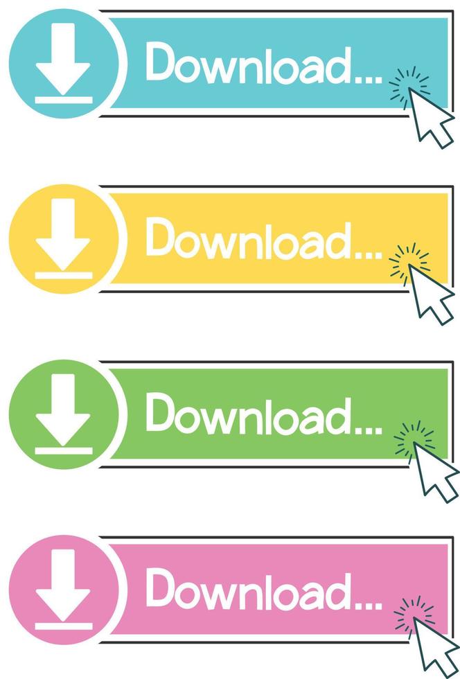 set of Click to download on white background. vector