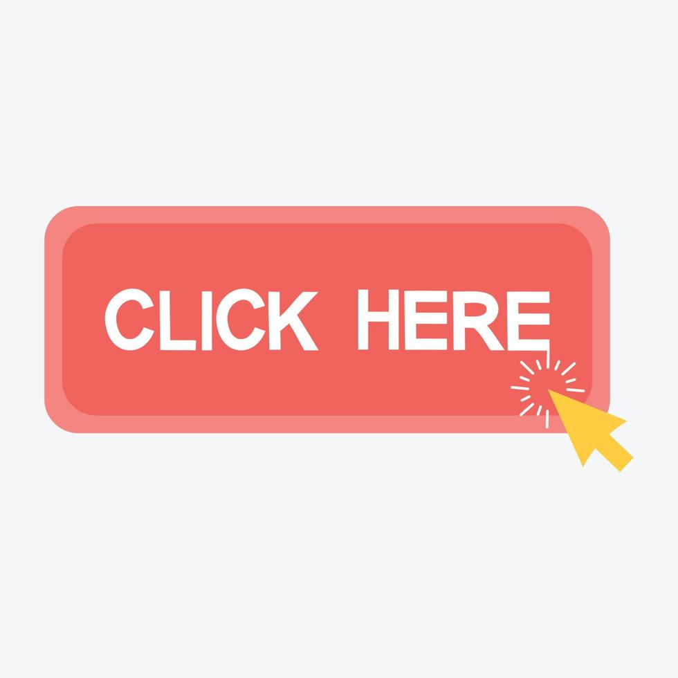 Click here and mouse cursor on white background. vector