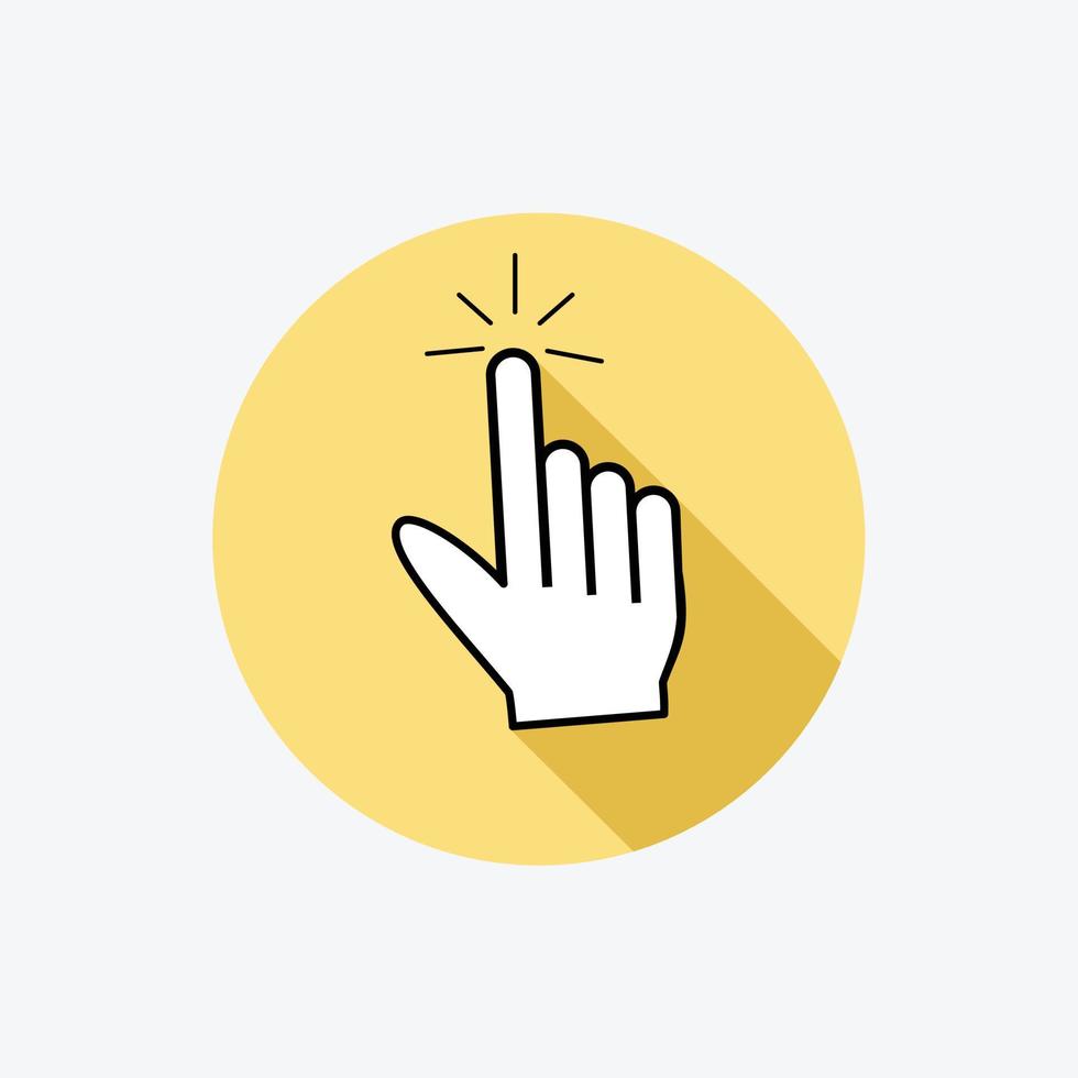 Hand click icon in flat style. vector