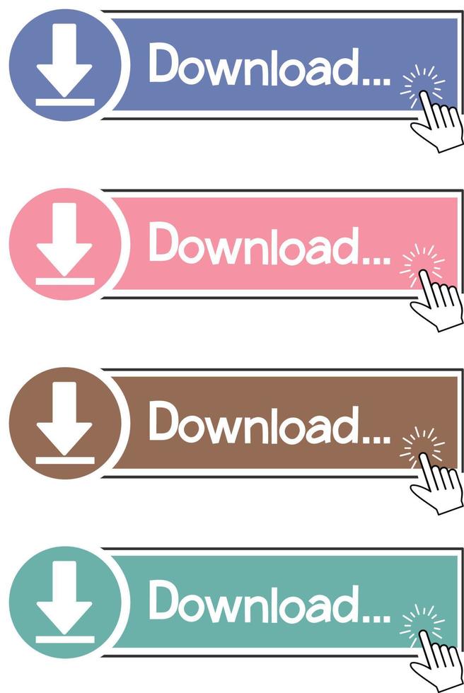 set of Click to download on white background. vector