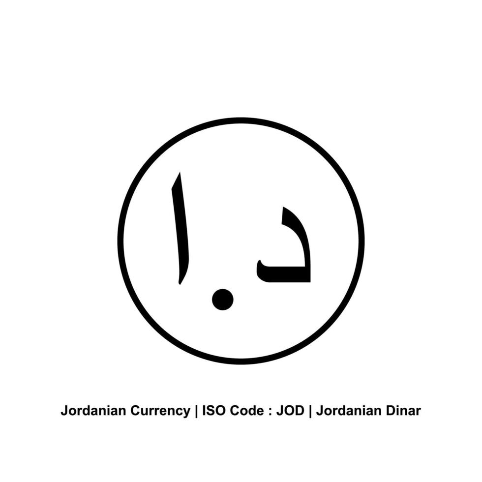 Jordanian Currency Icon Symbol, Jordanian Dinar, JOD. Vector Illustration