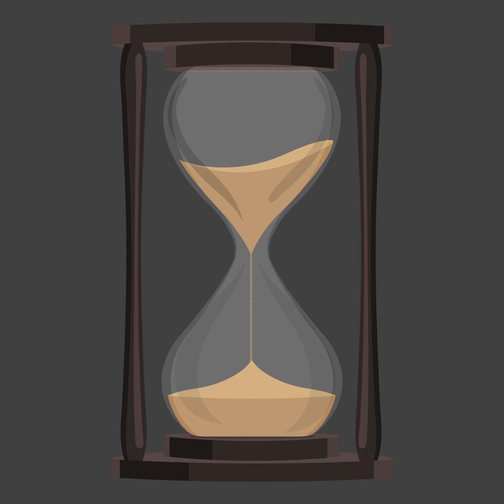 hourglass isolated on dark background vector