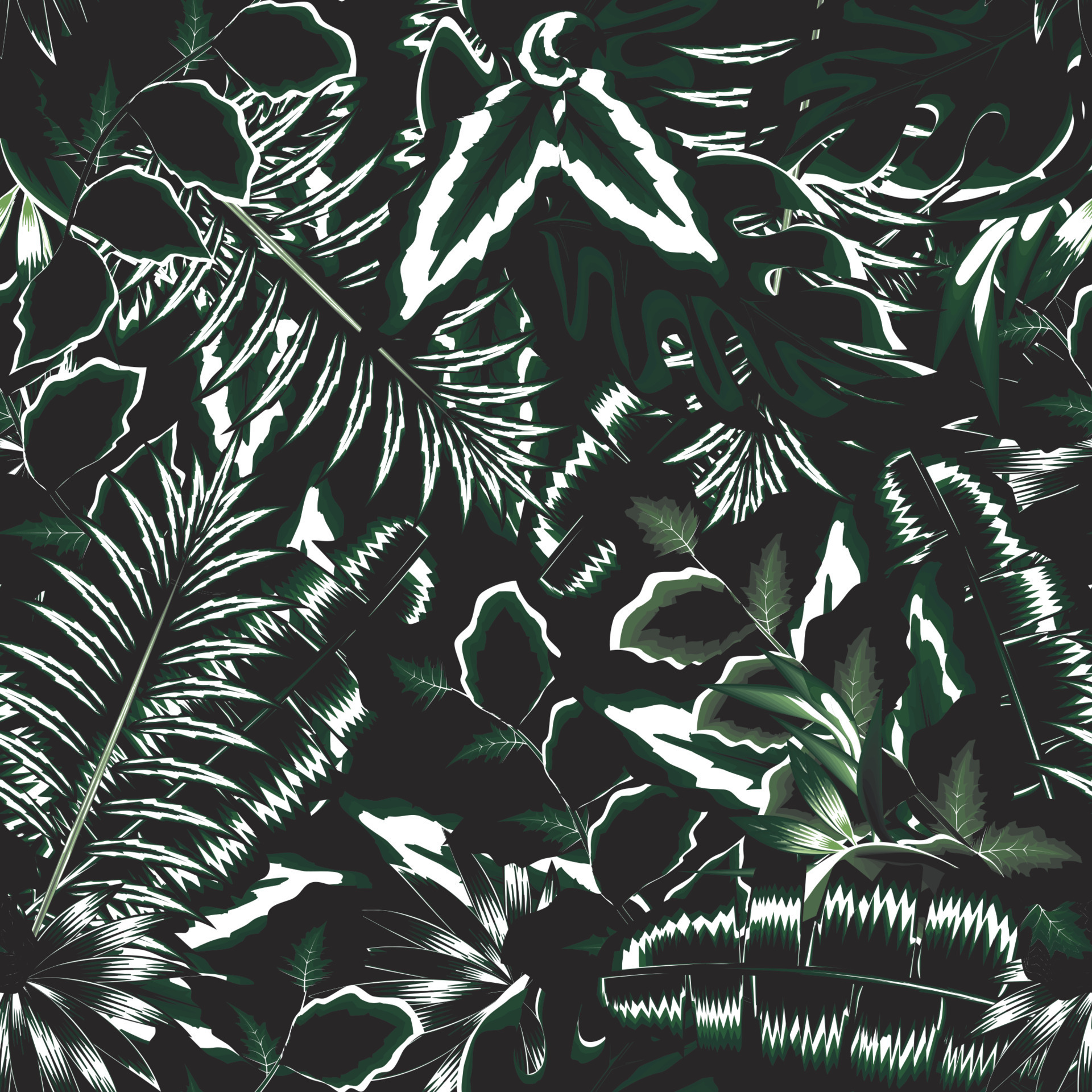 night background vector design with glowing rainforest on the dark seamless  pattern tropical plants fashionable texture. jungle wallpaper. Exotic  tropics. Summer design. forest wallpaper. nature 11096051 Vector Art at  Vecteezy