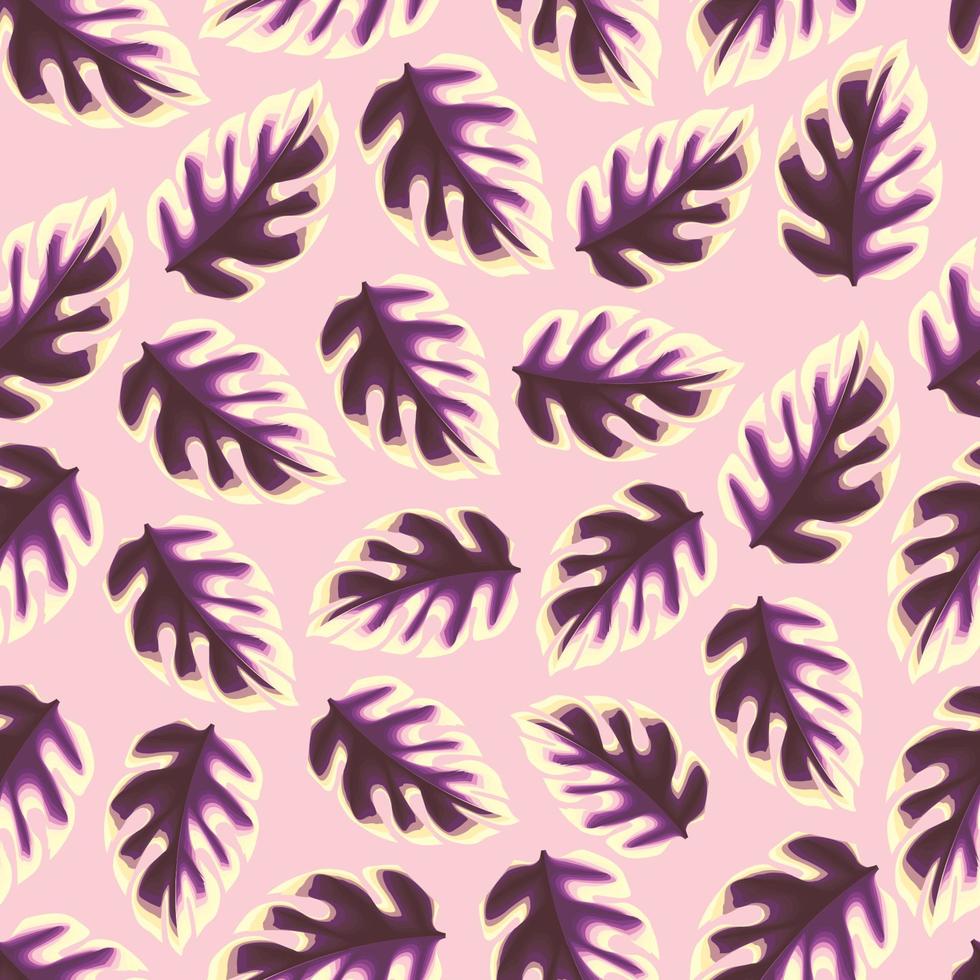 diseño de vector de fondo rosa con hojas de monstera abstractas plantas tropicales patrón sin costuras. colorido floral con estilo. fondo floral. papel pintado decorativo. fondo de la naturaleza. papel pintado tropical
