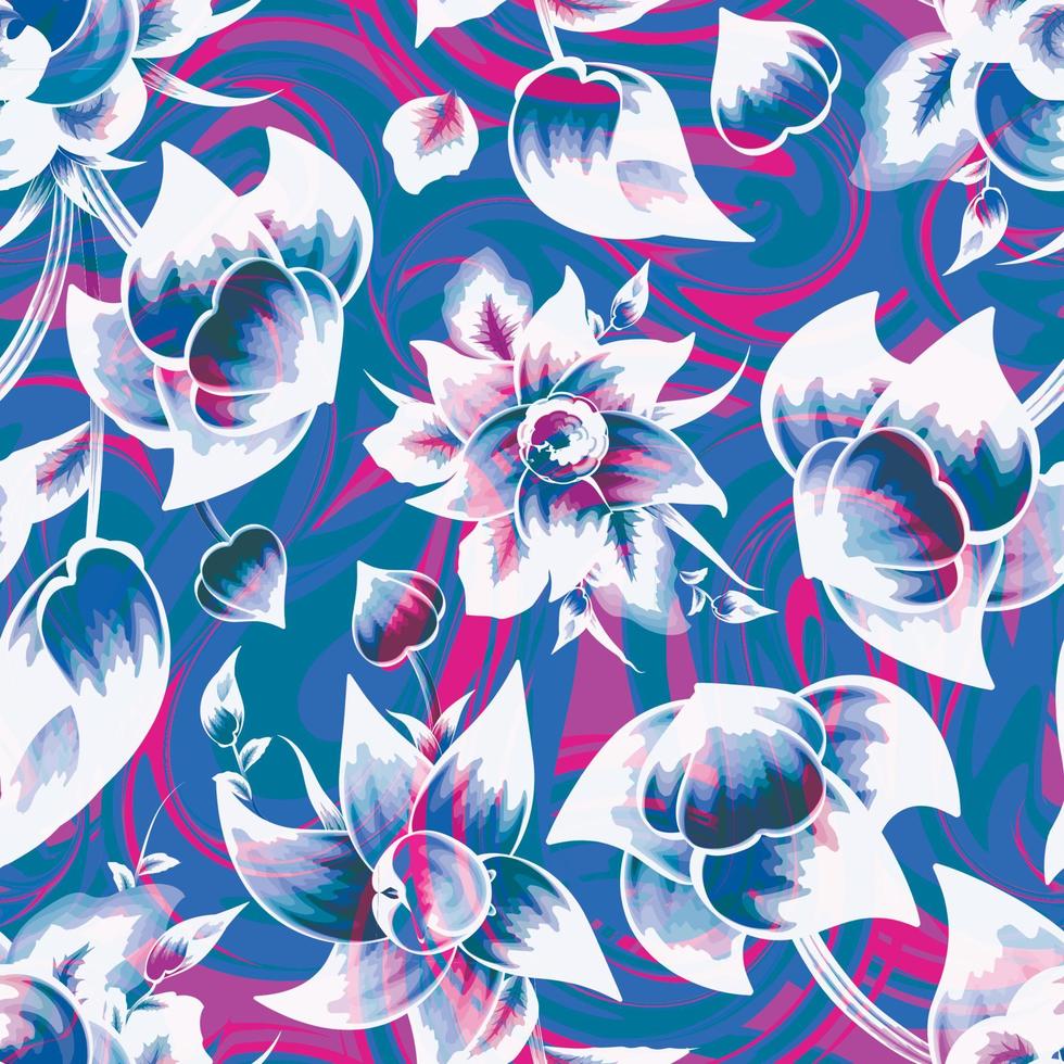 colorful floral seamless pattern with abstract tropical flowers. Colorful stylish floral. Floral background. fabric prints textiles. fashionable teexture. tropical wallpaper pattern. autumn wallpaper vector