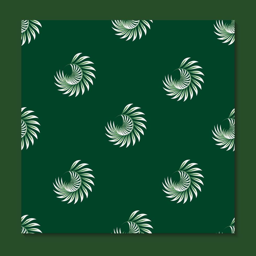 circle abstract leaves seamless pattern tropical plants with green  color on pastel background. decorative vector design. Exotic jungle plants illustration pattern. nature texture