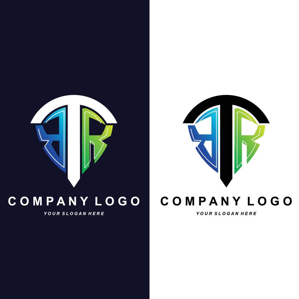 BR letter logo, alphabet illustration of the company's initial brand design, t-shirts, screen printing, stickers vector