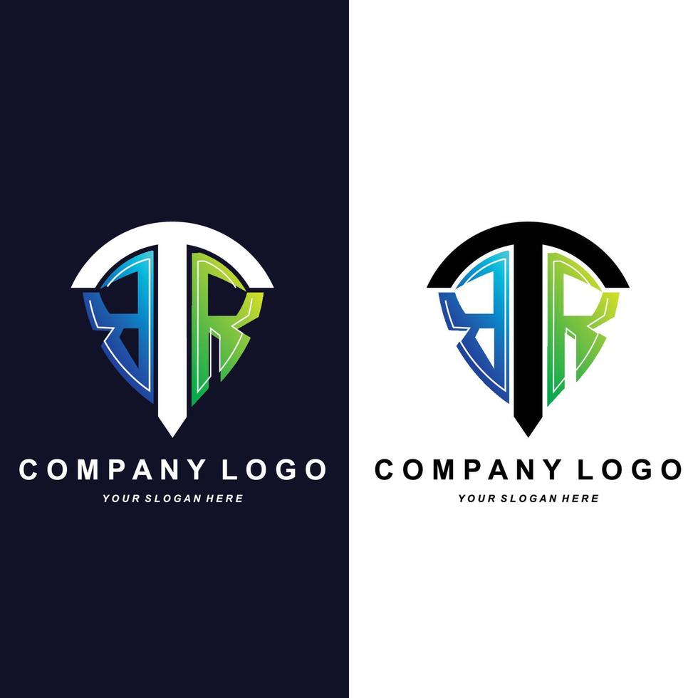 logotipo de letra br, ilustración alfabética del diseño de marca inicial de la empresa, camisetas, serigrafía, pegatinas vector