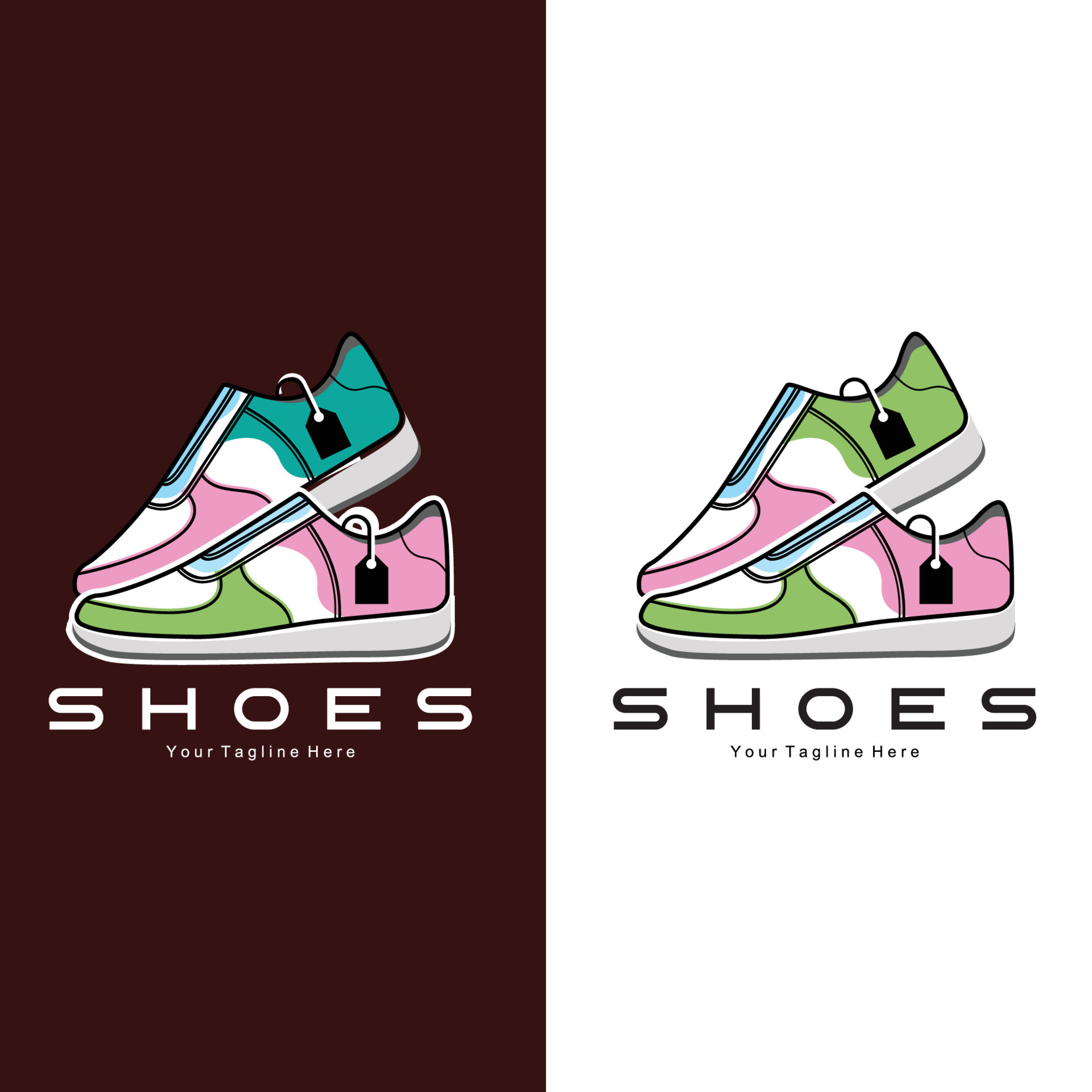 Gamle tider kant Berygtet Sneakers Shoe Logo Design, vector illustration of trending youth footwear,  simple funky concept 11096242 Vector Art at Vecteezy