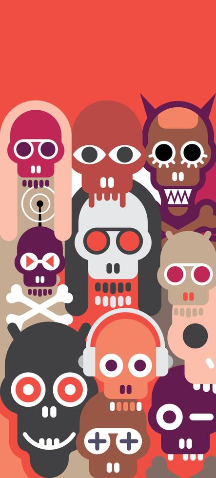 Skulls vector illustration