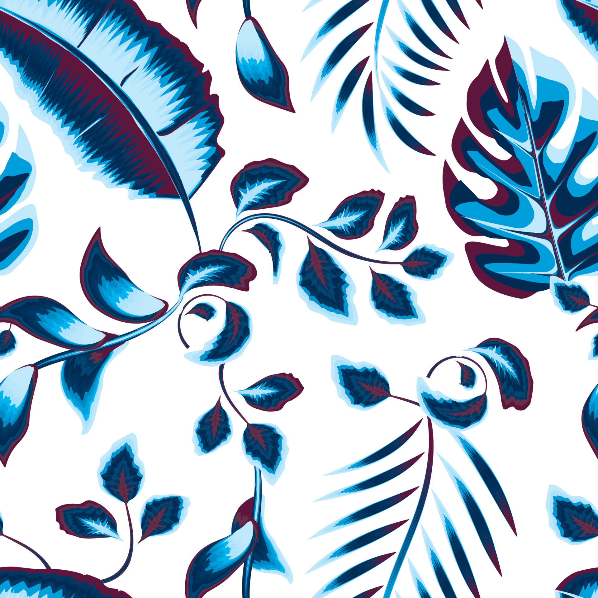Modern seamless pattern with tropical plant. Fashionable texture design