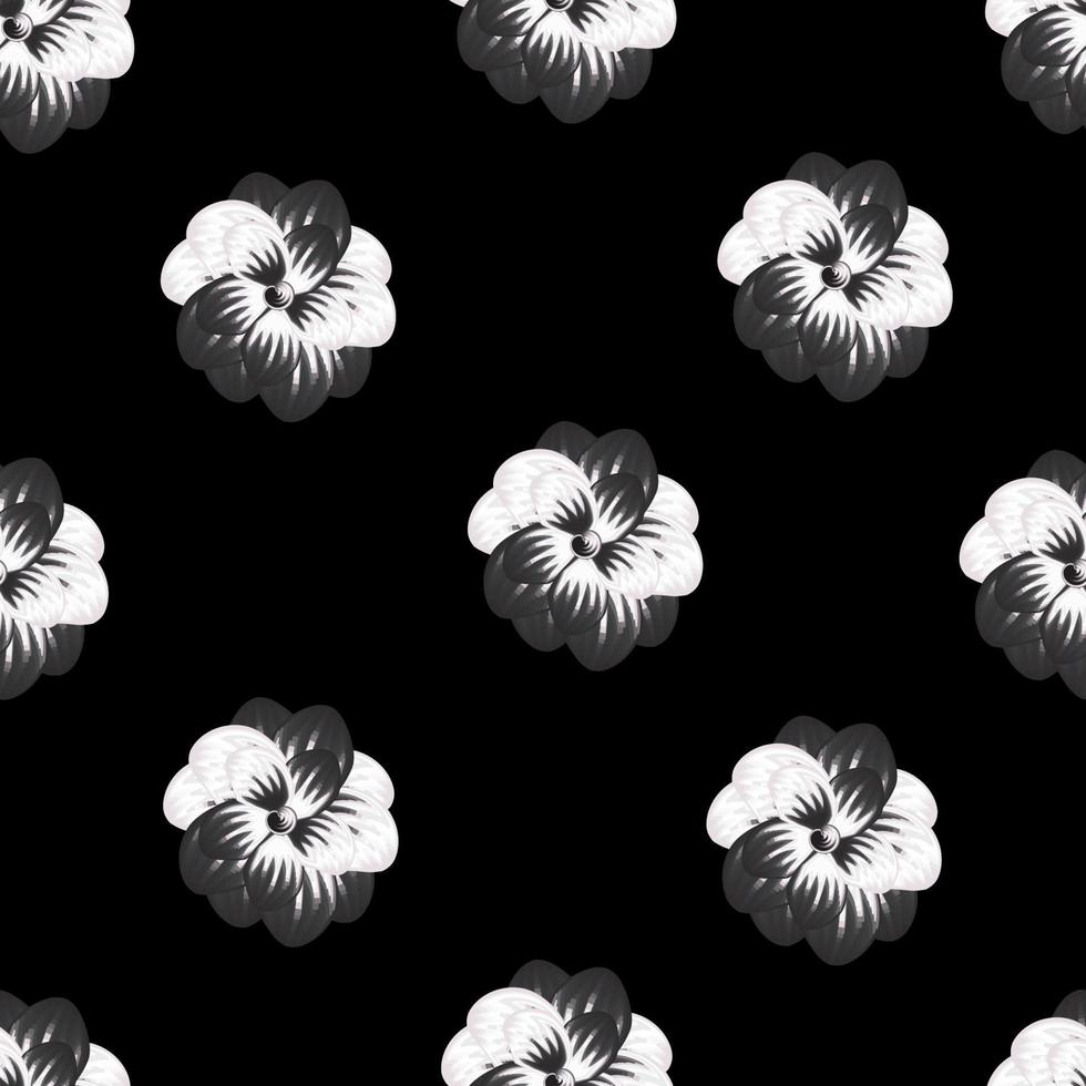 diseño de vector de fondo de flor abstracta en blanco y negro patrón