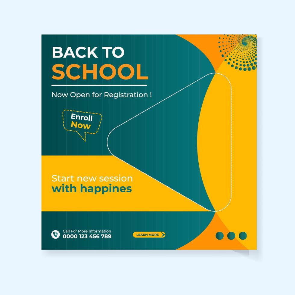 Back to school social media post design template vector