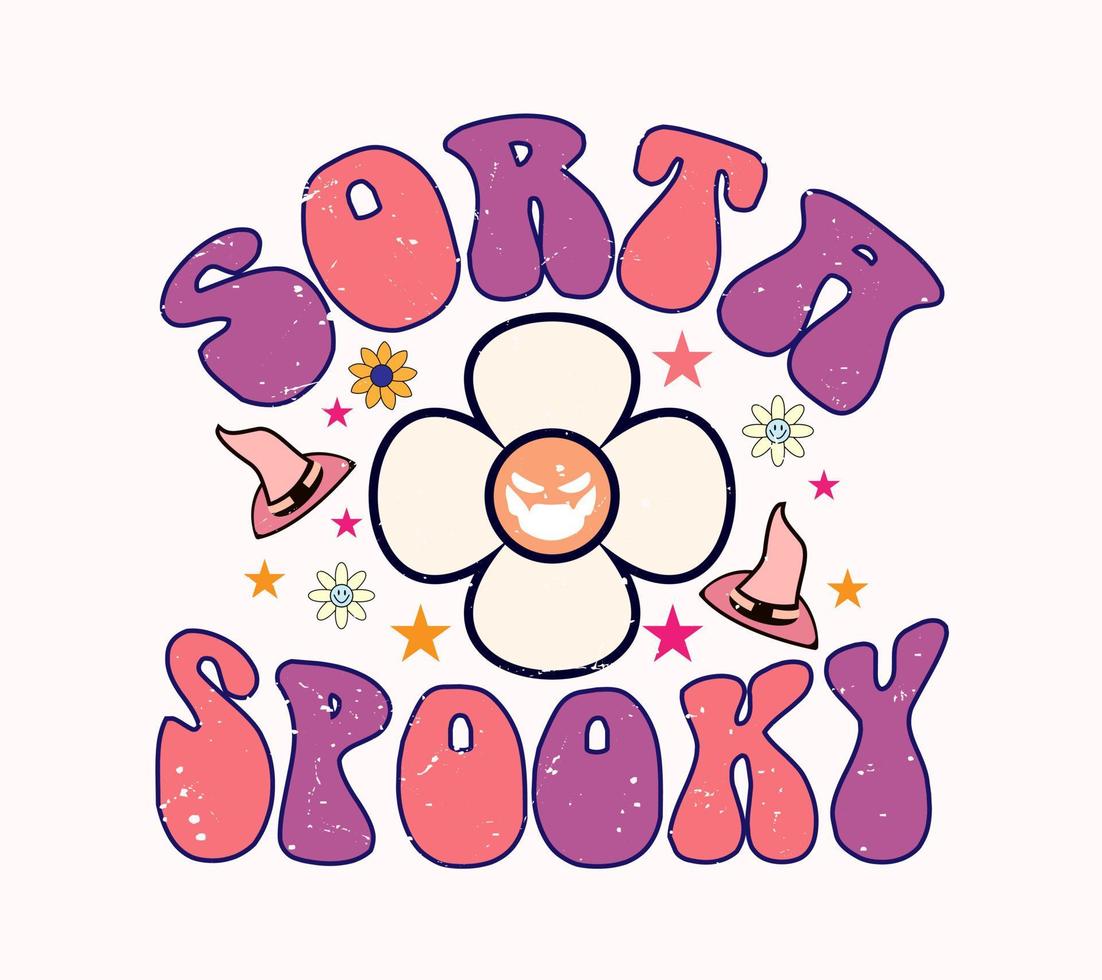 sorta spooky with flower vector