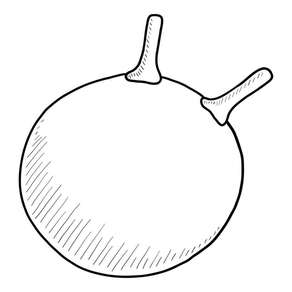 VECTOR ILLUSTRATION OF A FITNESS BALL ISOLATED ON A WHITE BACKGROUND. DOODLE DRAWING BY HAND