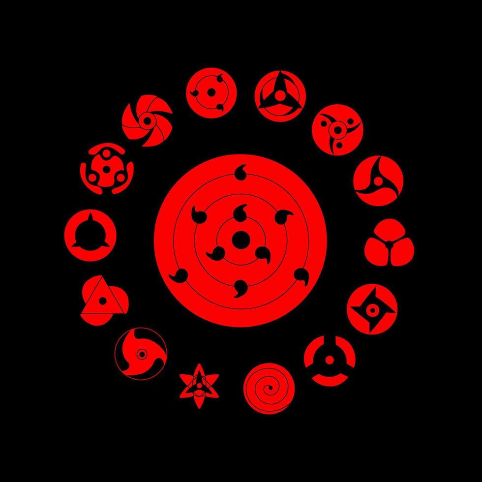 Icon Sharingan. Vector .All elements are isolated