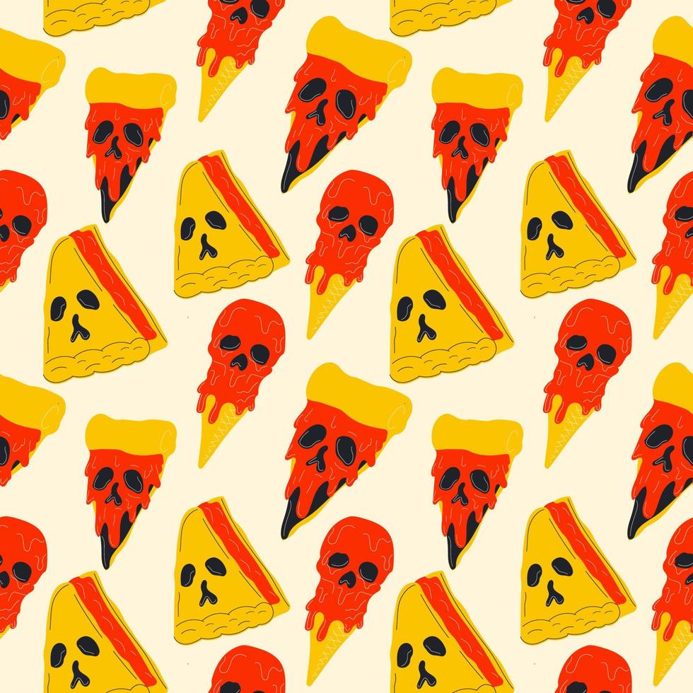 Seamless pattern. Food with the face of a chaperone for the day of Halloween.  Vector