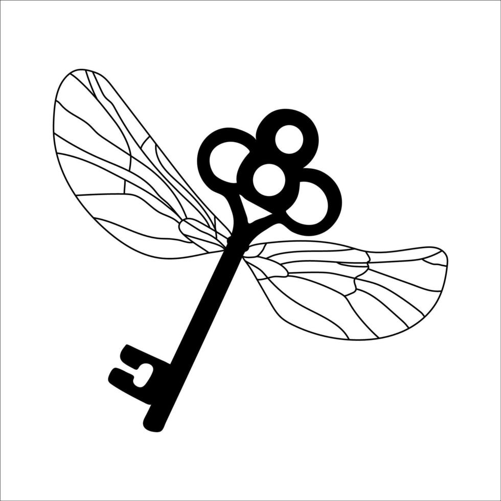 Key with wings. Vector