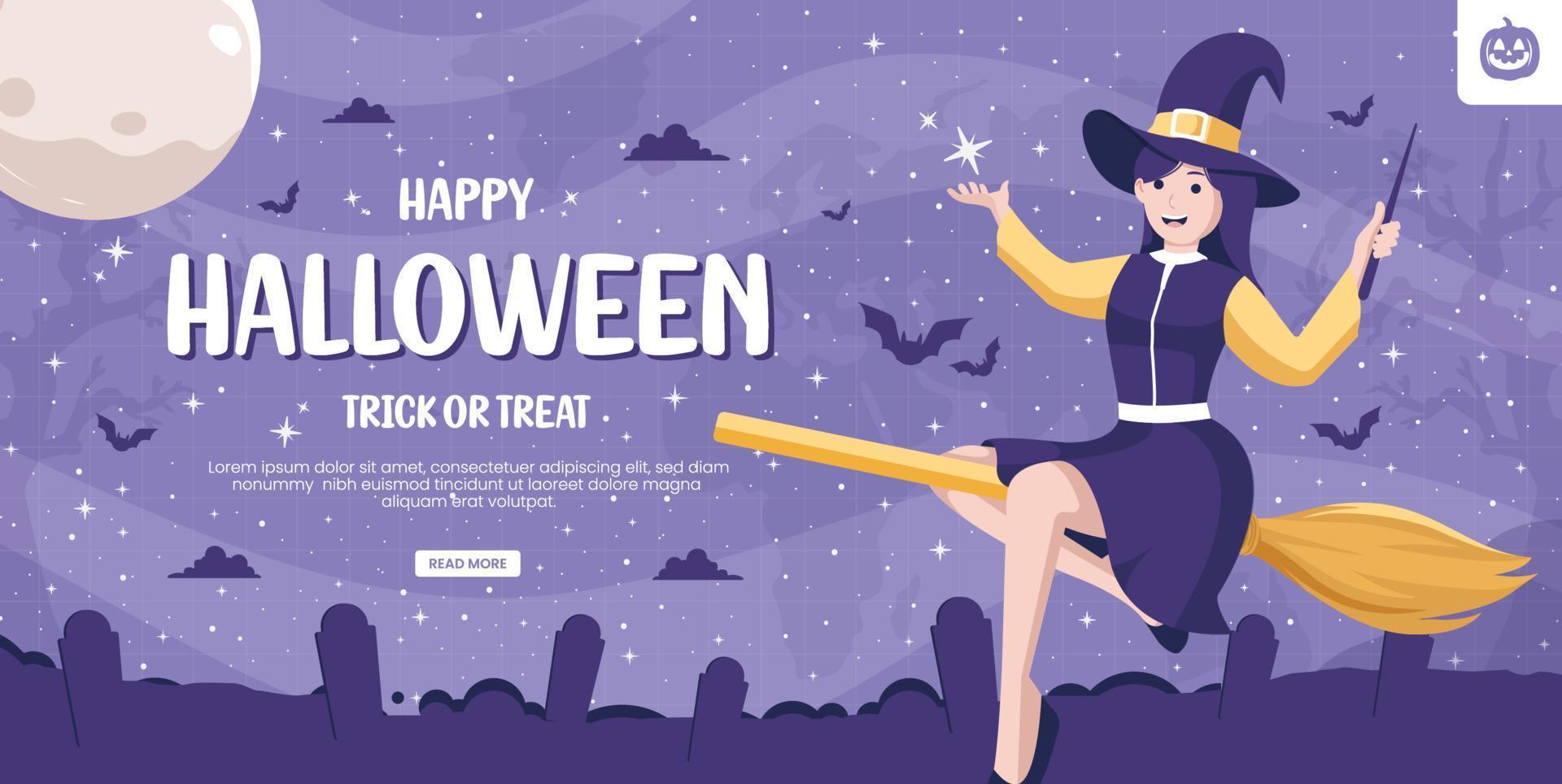 banner de ilustración de concepto de día de halloween vector