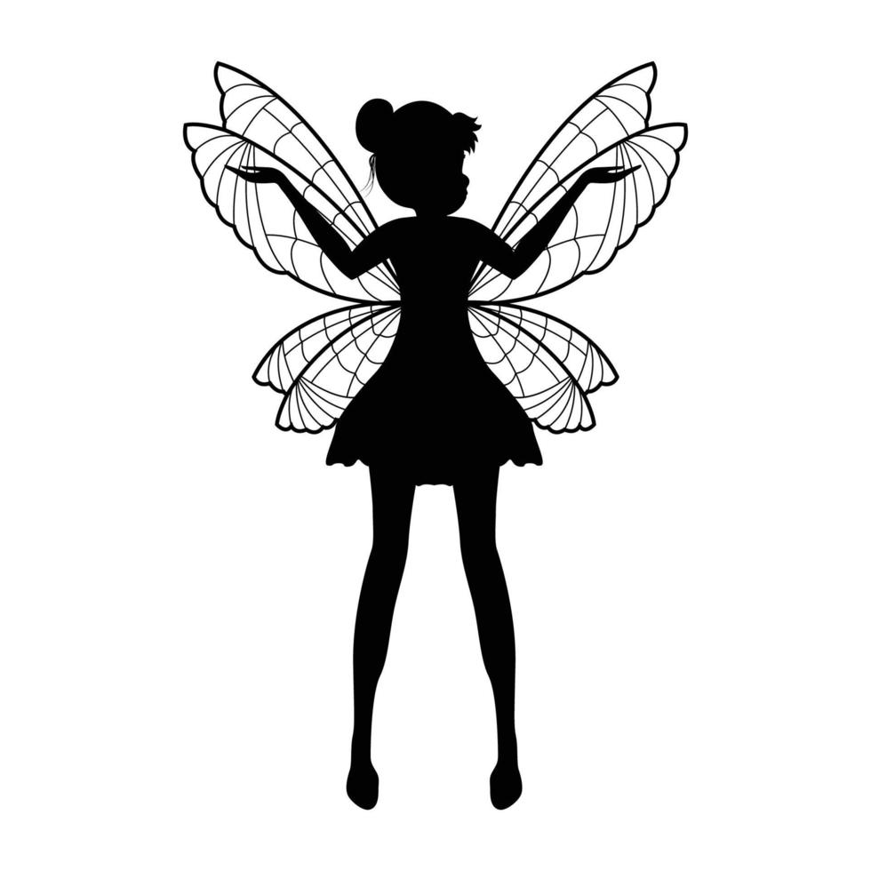 cute fairy silhouette illustration vector