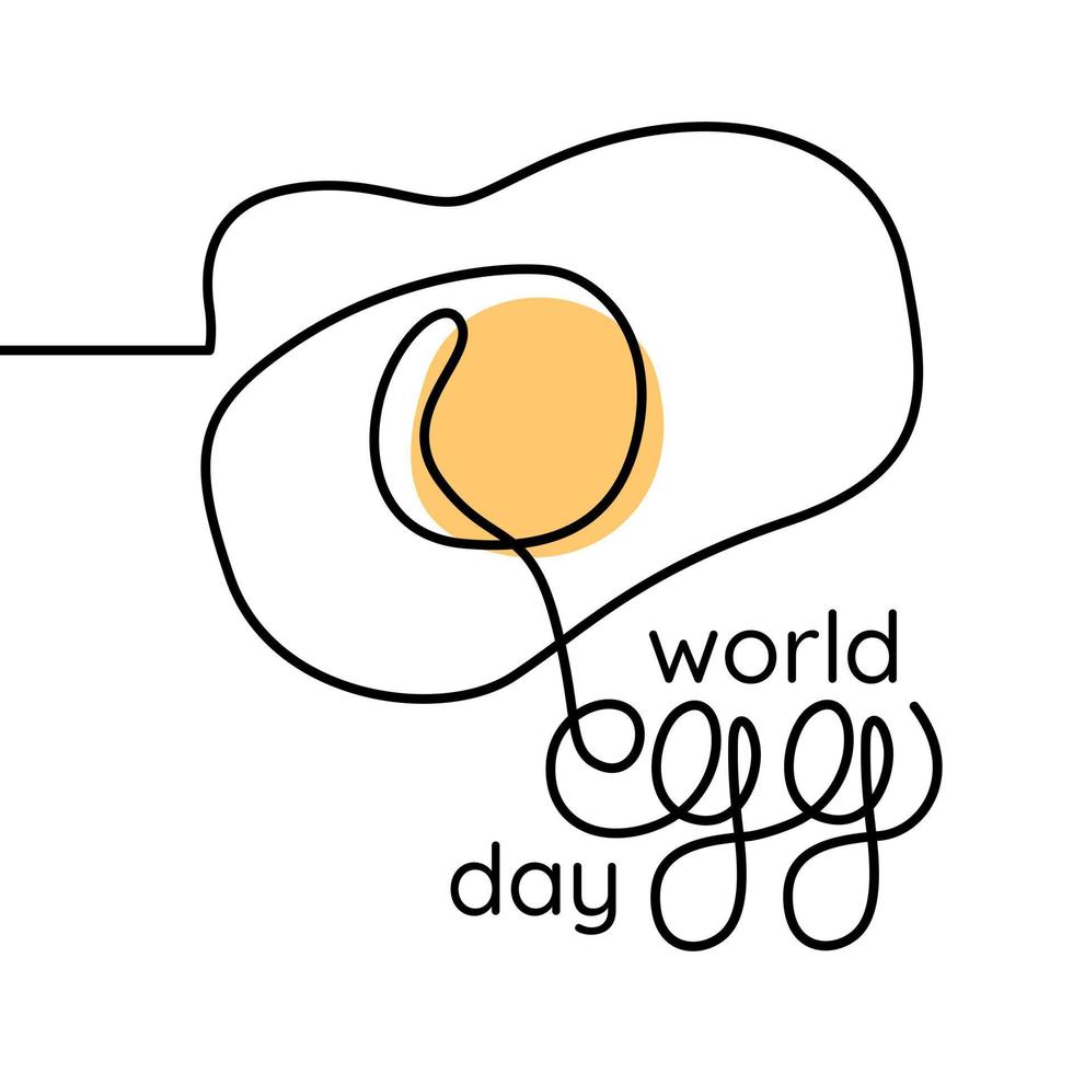 World Egg Day Minimalist Banner. Continous Line Drawing vector